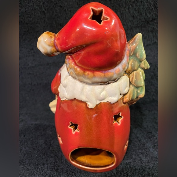 Ceramic Santa Claus w/Stocking -Tealite Candle Holder - Picture 3 of 5